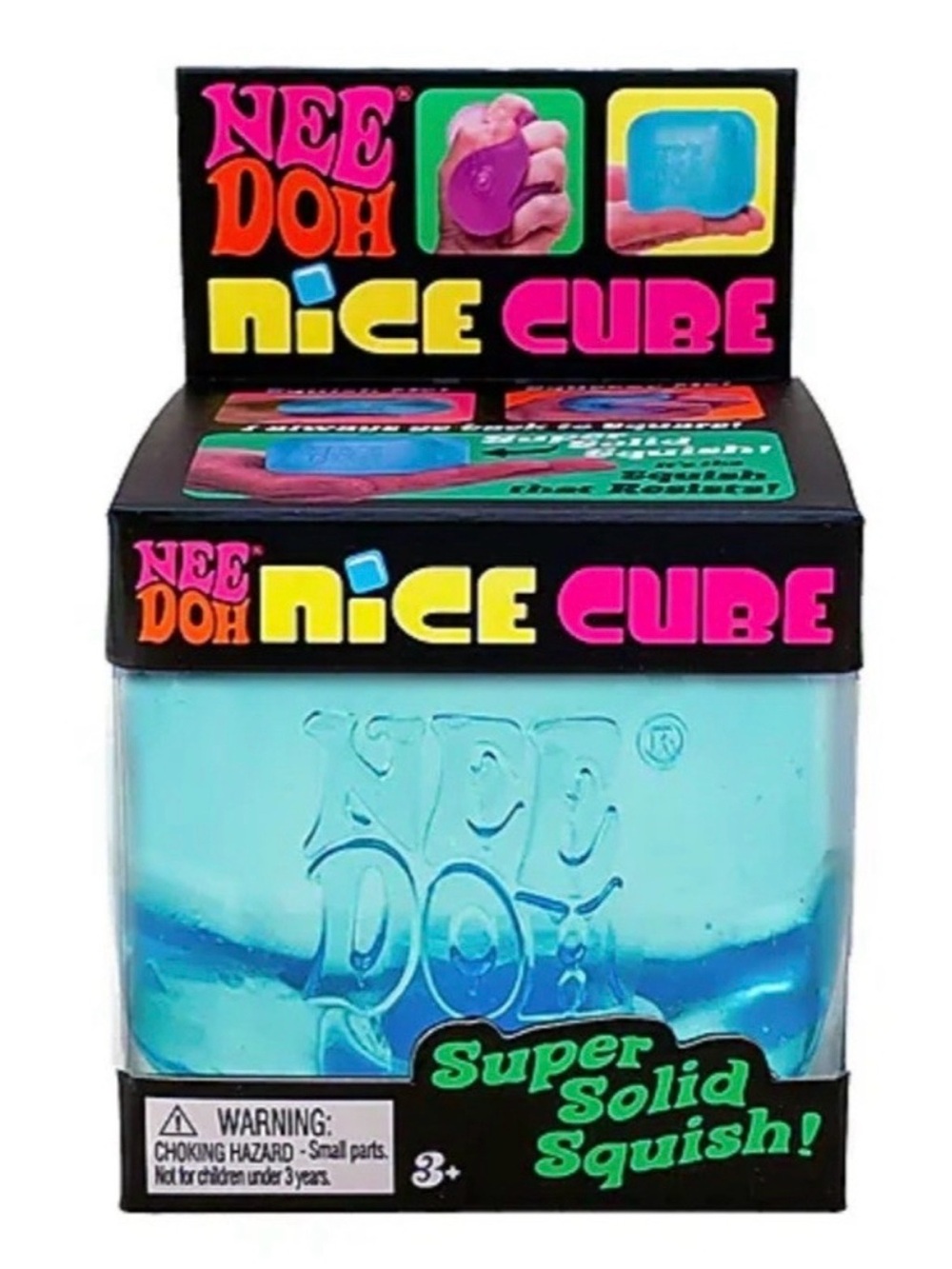 NeeDoh Nice Cube Super Solid Premium Sensory Stress Relief Squish Toy, Blue, NIB